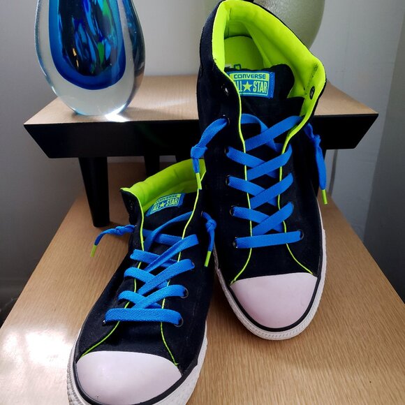 BNWoT CTAS City Street Black Volt Yellow Lime mid top kicks (12M: 14W) - Picture 1 of 7